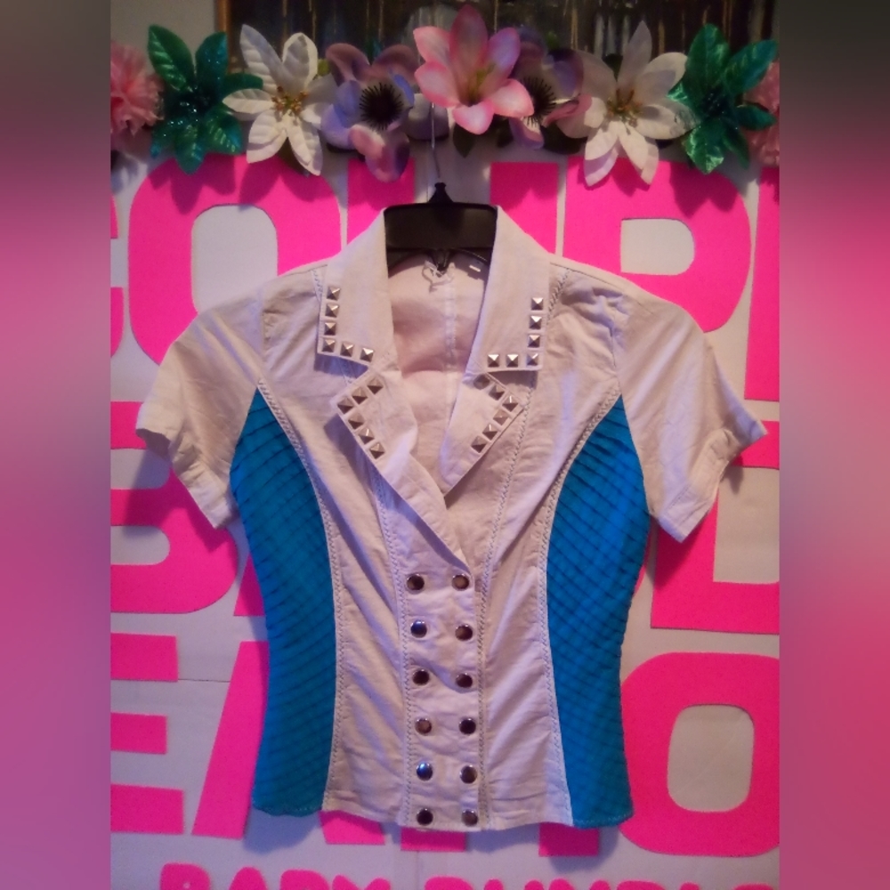 #093👉🏼Petite Women's/Teens Button Down Blouse